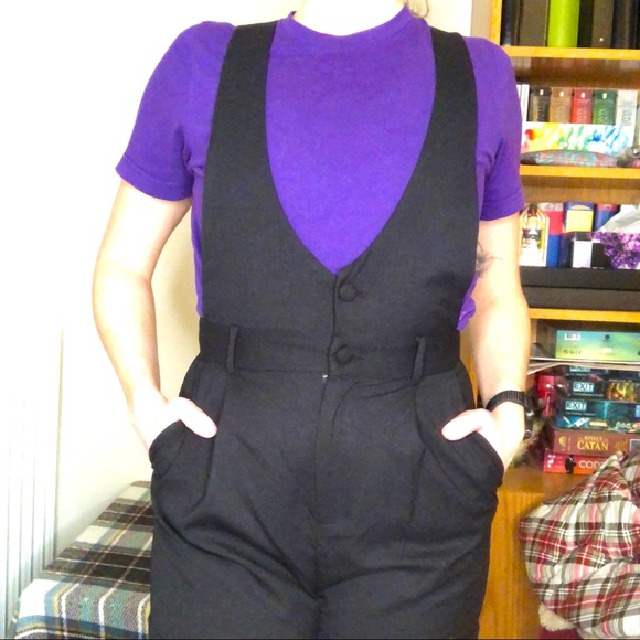 Frank & Oak Short Overall Romper in Black - Picture 2 of 8